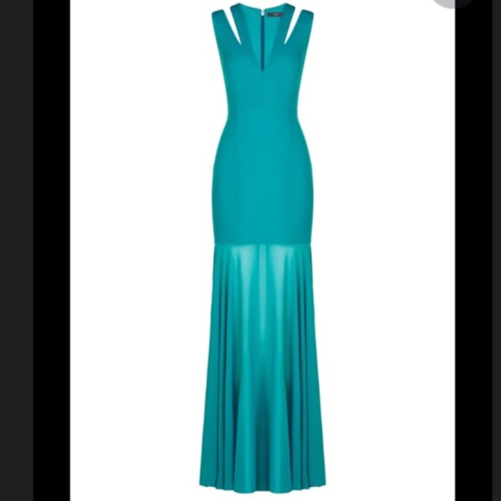 BCBG MaxAzria teal/emerald gown size 2